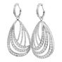 Modern 3.79 Carats Diamond White Gold Crossover Dangle Earrings