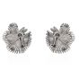 Vintage Diamond Emerald Platinum Starburst Floral Earrings 