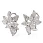 Estate 6.20cts Pear Marquies Cluster Diamond Platinum Earring