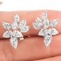 Estate 6.20cts Pear Marquies Cluster Diamond Platinum Earring
