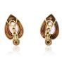 Sterle Paris Pink Tourmaline Diamonds 18K Gold Designer French Clip Modern Earrings AGL