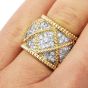 Estate Designer Diamond 18K Gold Elegant Wide Eternity Band Ring 