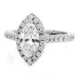 1.18cts GIA Marquise Cut Diamond Gold Halo Engagement Ring 