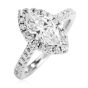 1.18cts GIA Marquise Cut Diamond Gold Halo Engagement Ring 