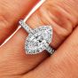1.18cts GIA Marquise Cut Diamond Gold Halo Engagement Ring 