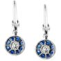 Estate Deco style Diamond Sapphire Platinum Dangle Earrings