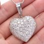 Estate 7.50cts  Diamond Heart 18K Gold Heart Cluster Enhancer Pendant