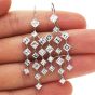 Estate 6.85ct. Asscher-Cut Diamond Gold Dangle Chandelier Drop Earrings