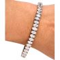 17.71ct Oval Cut Diamond 18K Gold Line Tennis Link Bracelet