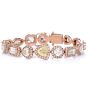 19.59 Carats Fancy Diamond 18K Gold Halo Multi-Shaped Link Unique Bracelet