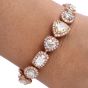 19.59 Carats Fancy Diamond 18K Gold Halo Multi-Shaped Link Unique Bracelet