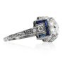 Vintage 1.61ct European Cut Diamond Sapphire Platinum Vintage Engagement Ring