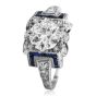 Vintage 1.61ct European Cut Diamond Sapphire Platinum Vintage Engagement Ringg