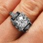 Vintage 1.61cts European Cut Diamond Sapphire Platinum Engagement Ring