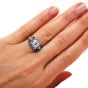 Vintage 1.61ct European Cut Diamond Sapphire Platinum Vintage Engagement Ring