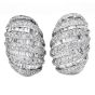 Estate 10.30cts Diamond Large Shirmp Platinum Hoop Clip On Earrings 
