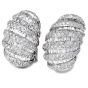 Estate 10.30cts Diamond Large Shirmp Platinum Hoop Clip On Earrings 
