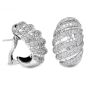 Estate 10.30cts Diamond Large Shirmp Platinum Hoop Clip On Earrings 