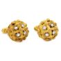 Vintage Retro Diamond 18K Gold Woven Signed Cufflinks