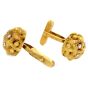 Vintage Retro Diamond 18K Gold Woven Signed Cufflinks