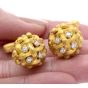 Vintage Retro Diamond 18K Gold Woven Signed Cufflinks