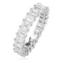 Oval 4.60cts Diamond Platinum Eternity Band Ring Size 5.4