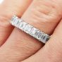 Oval 4.60cts Diamond Platinum Eternity Band Ring Size 5.4
