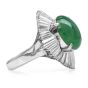 GIA Green Jade Diamond Platinum Ballerina Cocktail Ring