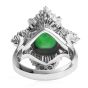 GIA Green Jade Diamond Platinum Ballerina Cocktail Ring