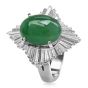 GIA Green Jade Diamond Platinum Ballerina Cocktail Ring