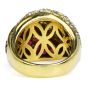 1980s Diamond Ruby 18K Gold Italian Bypass Cluster Dome cocktail Ring