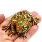 Vintage E. Pearl Emerald 18K Yellow Gold Large Frog Brooch Pin