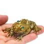 Vintage E. Pearl Emerald 18K Yellow Gold Large Frog Brooch Pin