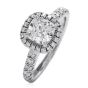Cartier GIA Certified F VVS Cushion Diamond Platinum Halo Engagement Ring