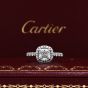 Cartier GIA Certified F VVS Cushion Diamond Platinum Halo Engagement Ring