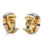 Cartier Tubogas Vintage 18K Gold Tri- Color Link Hoop Earrings