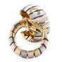 Cartier Tubogas Vintage 18K Gold Tri-Color Link Hoop Earrings