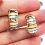 Cartier Tubogas Vintage 18K Gold Tri-Color Link Hoop Earrings