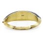 Retro Diamond Black Onyx 14K Gold Dome Bangle Bracelet-Dover Jewelry