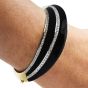 Retro Diamond Black Onyx 14K Gold Dome Bangle Bracelet-Dover Jewelry
