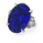  11.52cts GIA Black opal Diamond Platinum Halo Cocktail Ring