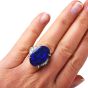  11.52cts GIA Black opal Diamond Platinum Halo Cocktail Ring