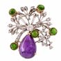 Vintage Retro 28.08cts Multi-Gem Diamond Floral Pin Brooch