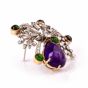Vintage Retro 28.08cts Multi-Gem Diamond Floral Pin Brooch
