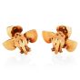Vintage Retro Diamond Multicolor Gemstone Yellow Gold Floral Leaf Clip On Earrings