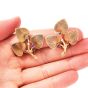 Vintage Retro Diamond Multicolor Gemstone Yellow Gold Floral Leaf Clip On Earrings