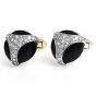 Patek Phillipe Diamond Onyx 18K Gold Retro Round Large Cufflinks 
