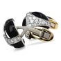 Patek Phillipe Diamond Onyx 18K Gold Retro Round Large Cufflinks 