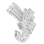 Vintage Art Deco Platinum Diamond Crossover Bouquet Elegant Brooch Pin