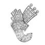 Vintage Art Deco Platinum Diamond Crossover Bouquet Elegant Brooch Pin